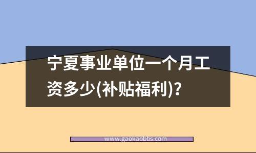 宁夏事业单位一个月工资多少(补贴福利)？