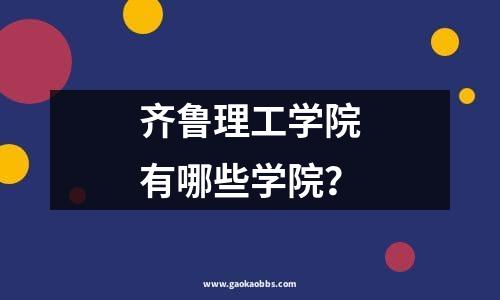 齐鲁理工学院有哪些学院？