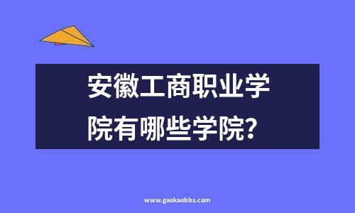 安徽工商职业学院有哪些学院？