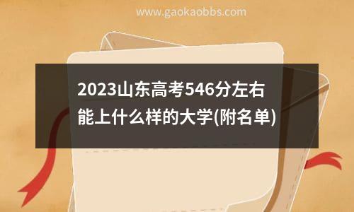 2023山东高考546分左右能上什么样的大学(附名单)