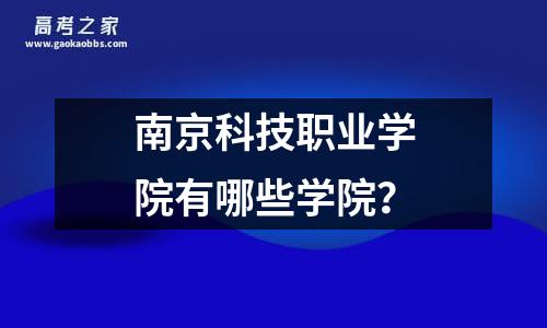 南京科技职业学院有哪些学院？