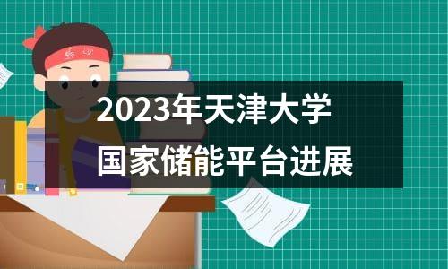 2023年天津大学国家储能平台进展