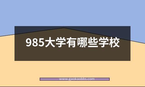 985大学有哪些学校