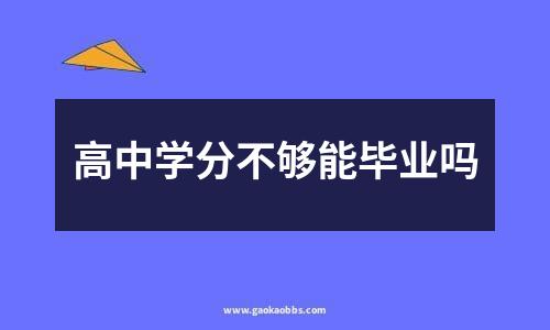 高中学分不够能毕业吗