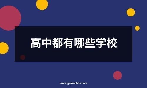 高中都有哪些学校