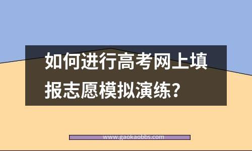 如何进行高考网上填报志愿模拟演练？