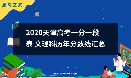 2020天津高考一分一段表 文理科历年分数线汇总