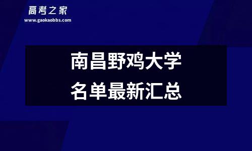 南昌野鸡大学名单最新汇总