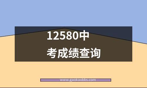 12580中考成绩查询