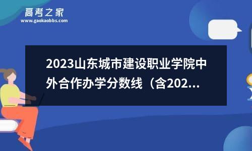 2023山东城市建设职业学院中外合作办学分数线（含2021