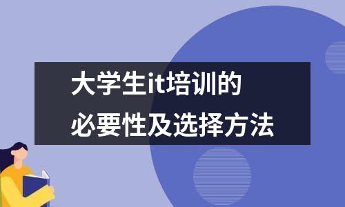 大学生it培训的必要性及选择方法