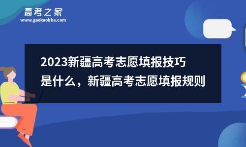 2023新疆高考志愿填报技巧是什么，新疆高考志愿填报规则