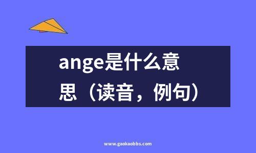 ange是什么意思（读音，例句）