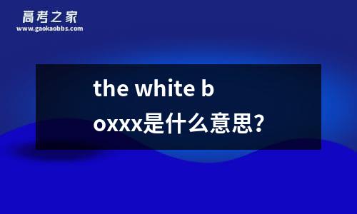 the white boxxx是什么意思？