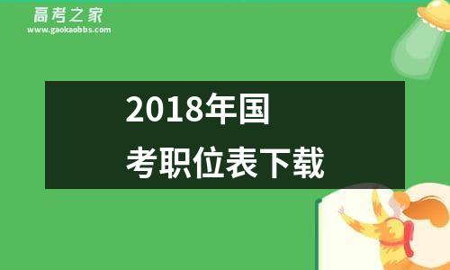 2018年国考职位表下载