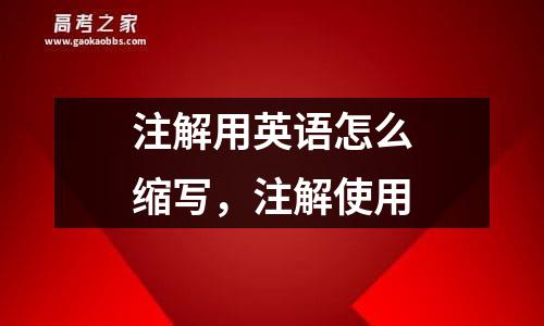 注解用英语怎么缩写，注解使用