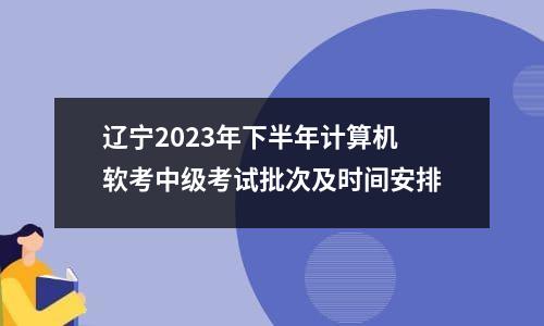 辽宁2023年下半年计算机软考中级考试批次及时间安排