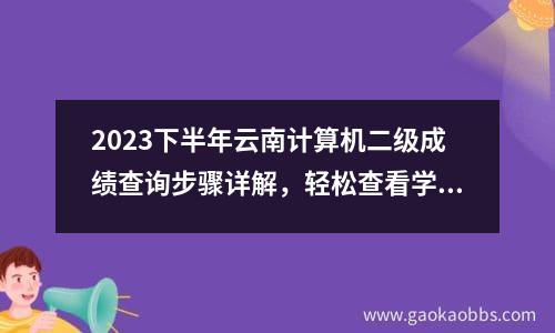 2023下半年云南计算机二级成绩查询步骤详解，轻松查看学习成果