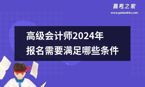 高级会计师2024年报名需要满足哪些条件