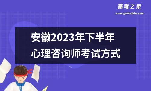 安徽2023年下半年心理咨询师考试方式