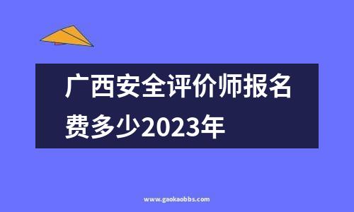 广西安全评价师报名费多少2023年