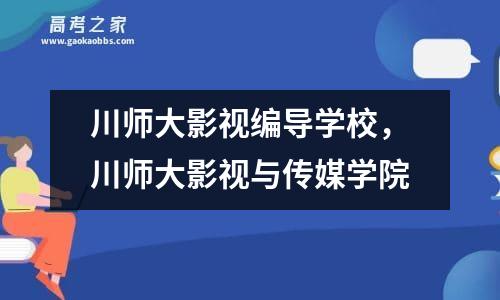 川师大影视编导学校，川师大影视与传媒学院