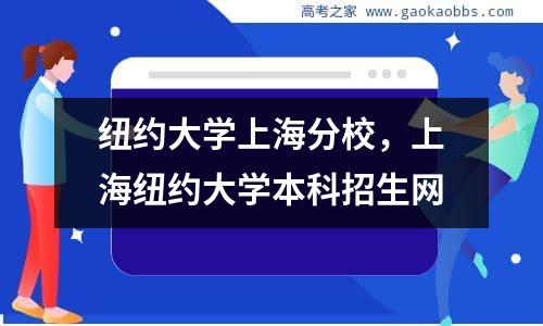 纽约大学上海分校，上海纽约大学本科招生网