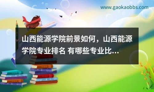 山西能源学院前景如何，山西能源学院专业排名 有哪些专业比较好考